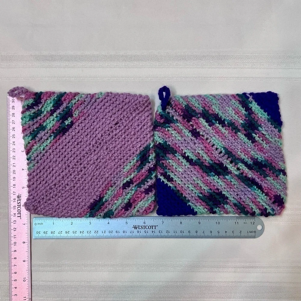 Hand Crafted Crochet Hot Pad Pot Holders Set of 3‎ NEW
